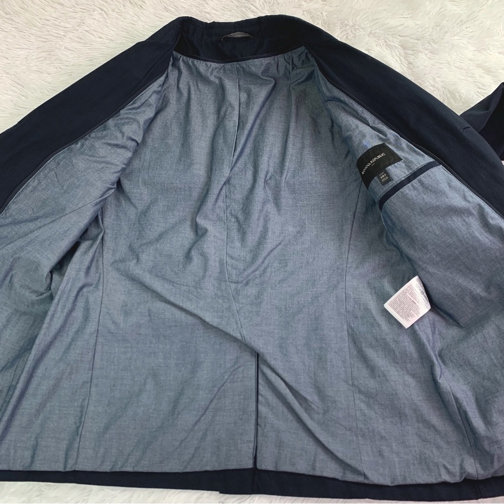 Banana Republic size 38 short chino sport coat blazer in navy blue - Picture 9 of 15